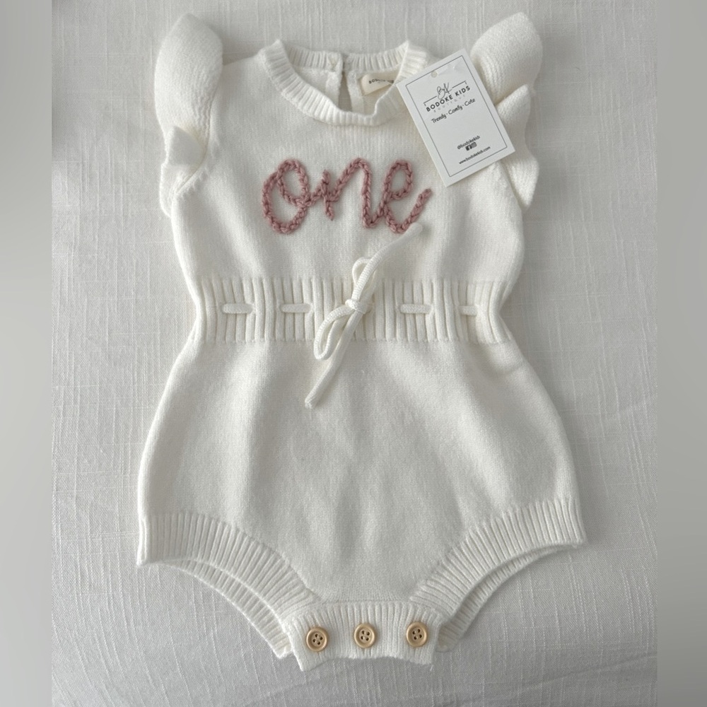 NWT! 1st Birthday Knit Baby One Piece